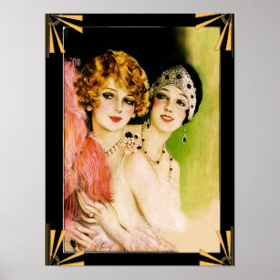 Poster Art Deco Flapper, Poster.