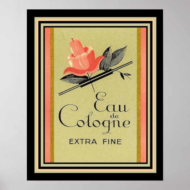 Poster Art Deco French Cologne Ad 16 x 20 (Frente)