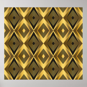 Poster Art Deco: Fundo Geométrico de Abstrato