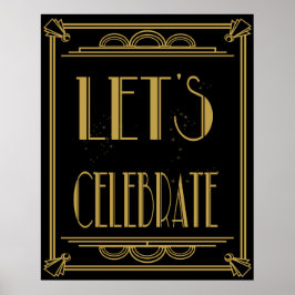 Poster Art Deco Gatsby Deixa Celebrar "impressão