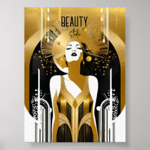 Poster Art Deco Girl Beauty