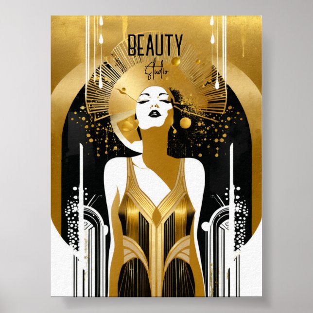 Poster Art Deco Girl Beauty (Frente)