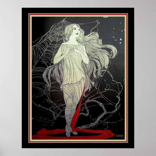 Poster Art Deco "Girl & The Spider Web" 16 x 20 (Frente)