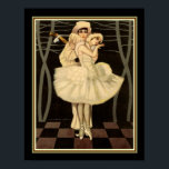 Poster Art Deco Harlequin Impressão- "Pierrot & Pierrette<br><div class="desc">Impressão de Giovanni Nanni's Pierrot & Pierrette Art Deco Harlequin - Disponível em 11x14 e 16x20</div>