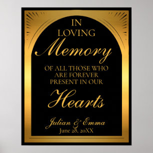 Poster Art Deco in loving Memory black and gold