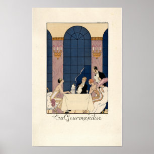Poster Art Deco "La Gourmandize" de George Barbier