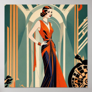 Poster Art Deco Lady
