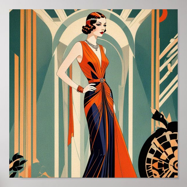 Poster Art Deco Lady (Frente)