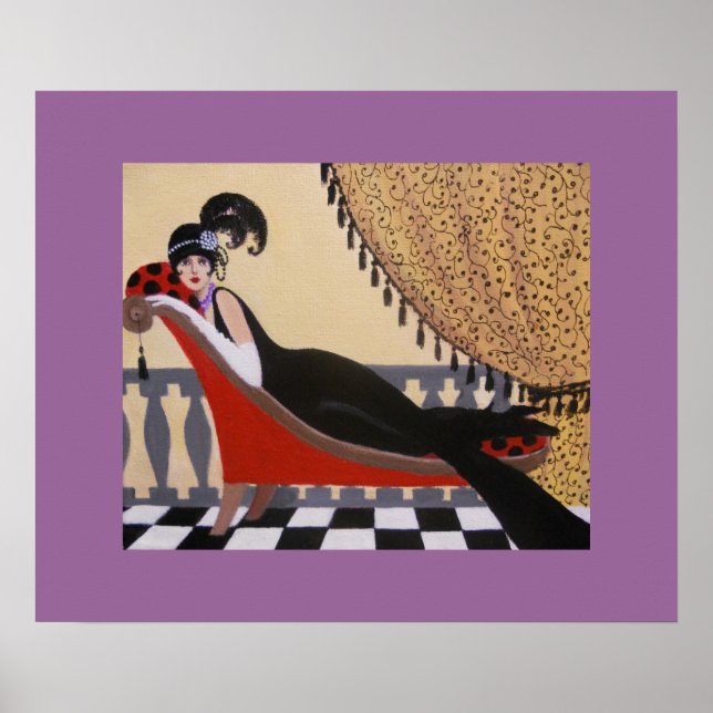 POSTER ART DECO LADY EM UM ALUNO (Frente)