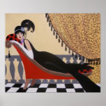 PÓSTER ART DECO LADY EM UM ALUNO<br><div class="desc">Pintura acrílica original de Dian... ... ... .Uma pintura encantadora,  caprichosa e vintage Art Deco de uma senhora reclinada numa sala. Esta pintura decorativa ficaria bem em qualquer lugar que você a coloque em sua casa ou escritório. Um presente de excelente também!</div>