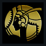 Póster Art Deco Lady in Dourado<br><div class="desc">Um elegante design de arte de uma mulher em ouro,  o perfil de um flapper de 1920.</div>