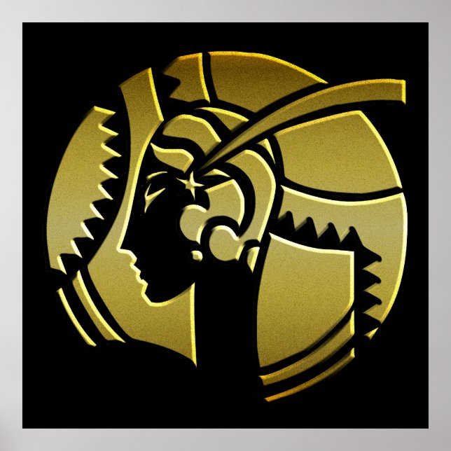 Póster Art Deco Lady in Dourado (Frente)