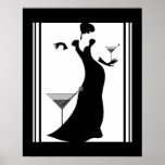 Poster ART DECO LADY preto branco<br><div class="desc">Poster ART DECO LADY preto branco</div>