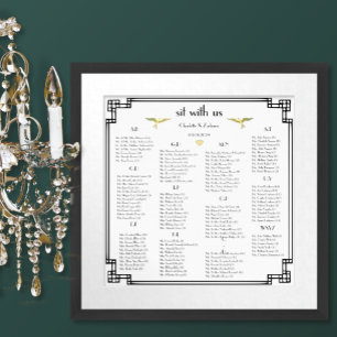 Poster Art Deco Love Bird Old Money Custom Color Casament