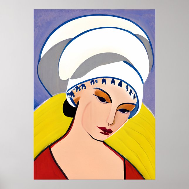 Poster Art Deco Modern Lady in a Turban (Frente)