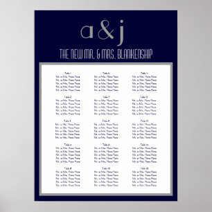 Póster Art Deco Monograma Casamento 150 Organograma