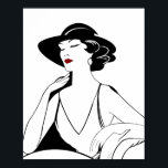 Poster Art Deco - Mulher Glamorosa Ilustrada<br><div class="desc">Uma bela e original ilustração de uma mulher do Art Deco. Adicione elegância ao seu espaço com este design impressionante.</div>