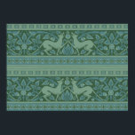 Poster Art Deco Nouveau Cachorro Natureza Botânica: Padrã<br><div class="desc">Este padrão botânico rico em arte azul,  nouveau cão,  é um padrão antigo baseado no design do médio 1800s William Burgers no wallpaper frieze.</div>