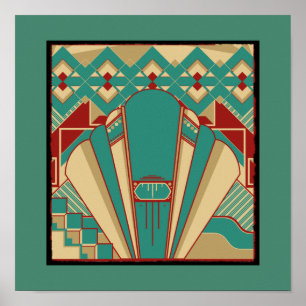 Poster Art Deco - Padrão Geométrico