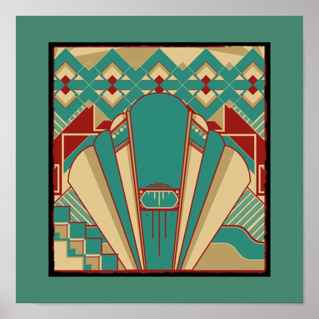 Poster Art Deco - Padrão Geométrico (Frente)