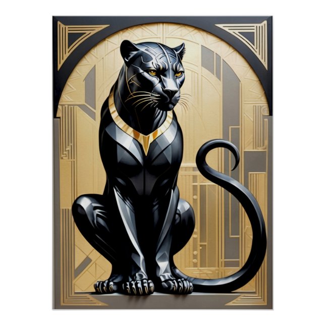 Póster Art Deco Panther Poster. (Frente)