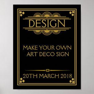 Poster Art Deco Party WEDDING CRIE seu próprio SINAL