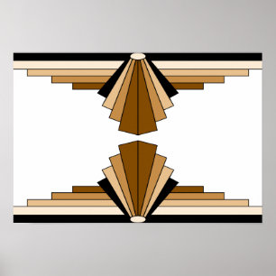 Póster Art Deco Pattern in Tans