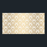 Poster Art Deco Pattern. Serralheiro branco e dourado<br><div class="desc">Art Deco Pattern. Lado branco e fundo dourado. Conchas metálicas ou escamas para revestimento de rendas. Design geométrica minimalista. Linhas de safra. Motivos dos anos 1920-30. decoração de casamentos vintage de luxo</div>