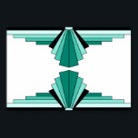 Póster Art Deco Patterno em Verdes<br><div class="desc">Este padrão é baseado em formas clássicas de deco de arte.</div>
