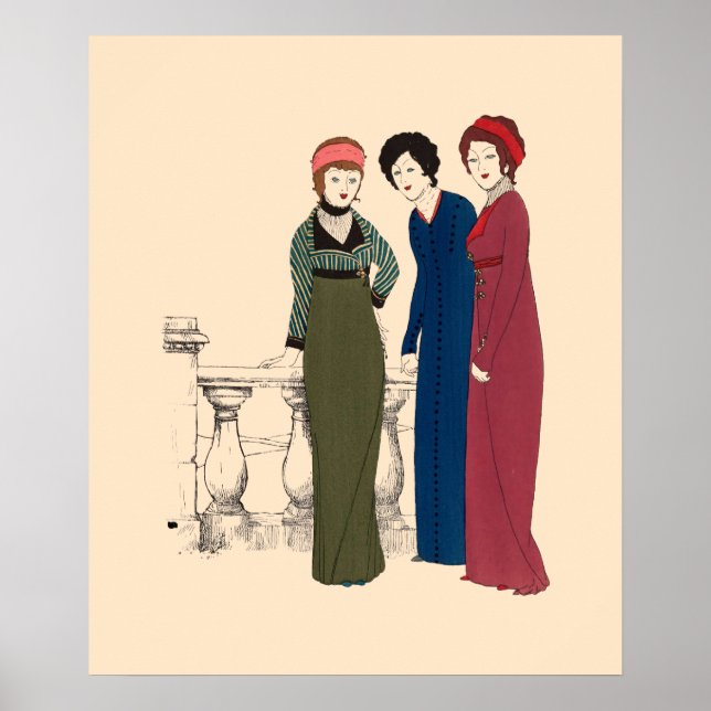 Poster Art Deco Paul Poiret vestidos por Paul Iribe (Frente)