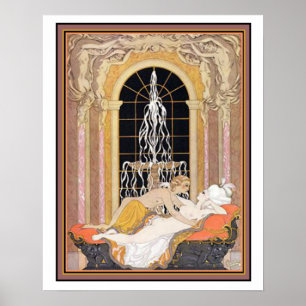 Poster Art deco por ligações Dangereuses de Barbier "Le