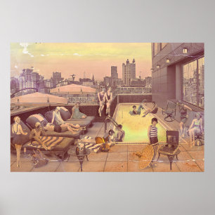 Poster Art Déco Rooftop Chillout