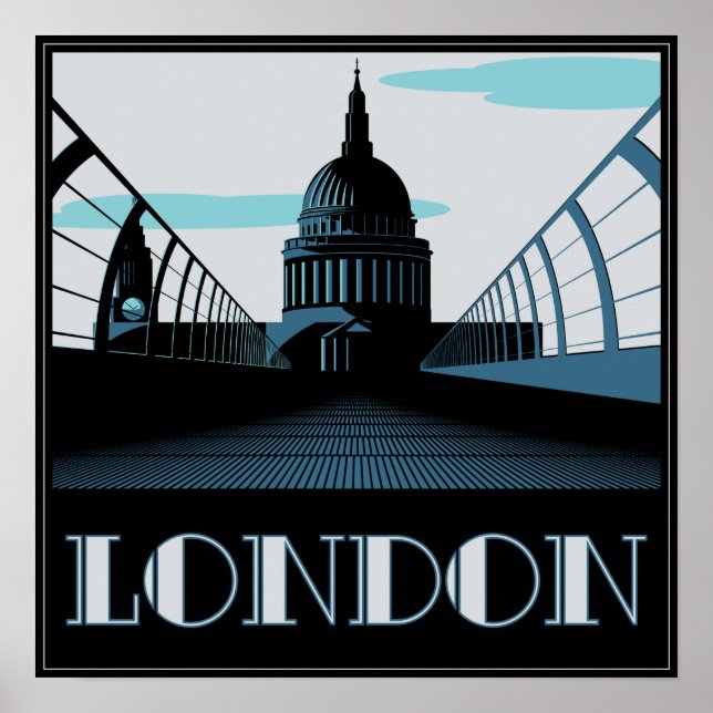 Poster Art Deco Ruas Pauls, Londres (Frente)