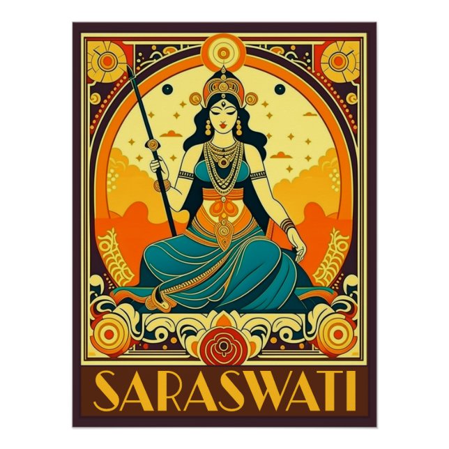 Póster Art Deco Saraswati (Frente)