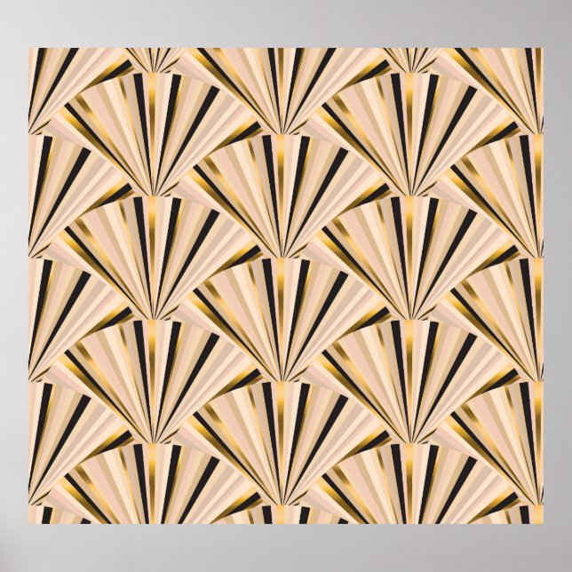 Poster Art Deco Scales: Glamor geométrico do Ouro (Frente)