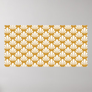 Poster Art Deco Seamless Pattern. Geometric Floral decora