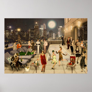 Poster Art Déco Skyline