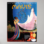 Póster Art Deco Summer Blossoms para Mavis 1920<br><div class="desc">Lindo imagem do ilustrador, Fred L. Parker "Irresistível". Um anúncio de perfume para a coleção de perfume e fragrância de talco Mavis. Um impressão perfeito para enquadrar, ou lembranças doces para o amante da era Art Deco! "Mesmo em janeiro, Mavis traz a fragrância das flores de verão~". Mavis foi uma...</div>