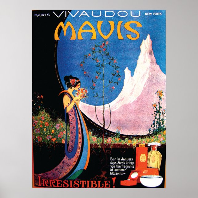 Póster Art Deco Summer Blossoms para Mavis 1920 (Frente)