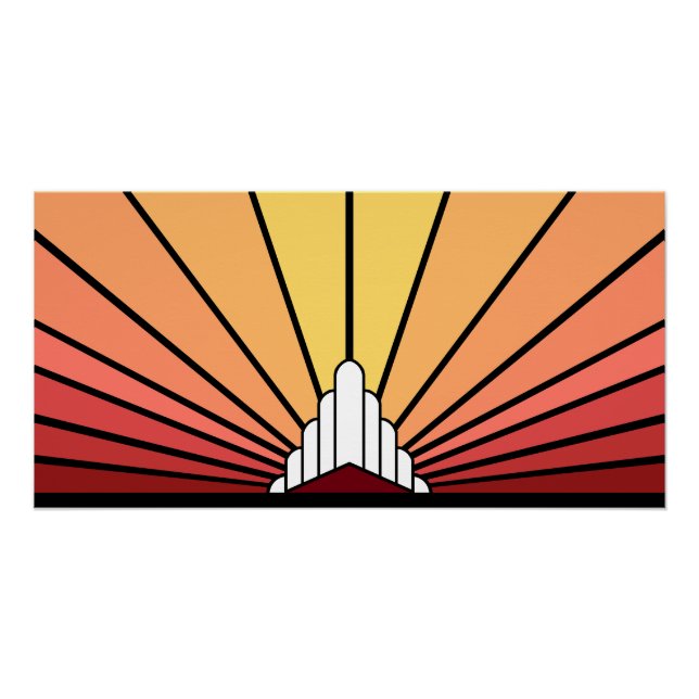 Póster Art deco sun dawn (Frente)