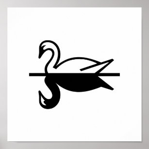 Poster Art Deco Swan
