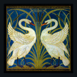 Poster Art Deco Swans<br><div class="desc">Par de arte deco cai nas sementes e na água.</div>