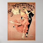Póster Art Deco ~ Tango Dancers 1920<br><div class="desc">Esta imagem mostra um casal exótico "Les Martinez" atuando na Flora Revue,  por volta de 1920 dançando o Tango. Este poster de Arte,  a Era do Jazz,  foi criado pelo ilustrador e artista Charles Verschuuren (1891-1955). Um belo pedaço de lembrança para o amante da arte safena!</div>