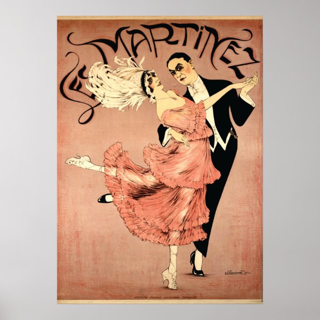 Póster Art Deco ~ Tango Dancers 1920 (Frente)