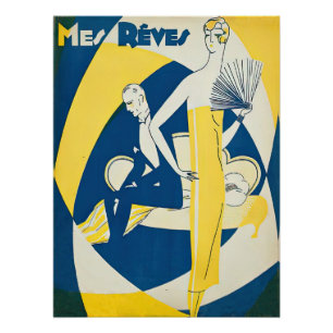 Póster Art Deco Tango na 1920