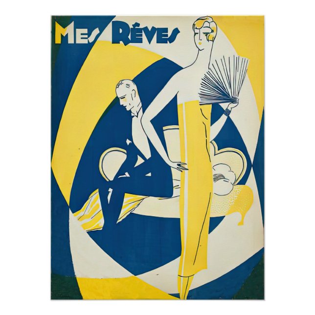 Póster Art Deco Tango na 1920 (Frente)