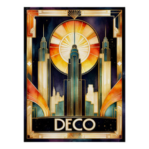 Póster Art Deco Urban Poster