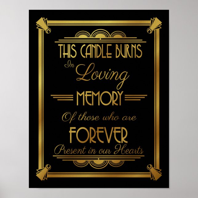 Poster ART DECo, VELAS queimam em memória amorosa (Frente)