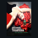 Póster Art Deco Vintage - Redhead Brillantina Tricofilina<br><div class="desc">Art Deco Vintage - Ruiva Exótica Brillantina Tricofilina. Anúncio de cuidados telefônicos.</div>