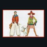 Póster Art Deco Western Casal<br><div class="desc">Deco de Arte Personalizável Original,  Poster de Arte Alterada</div>